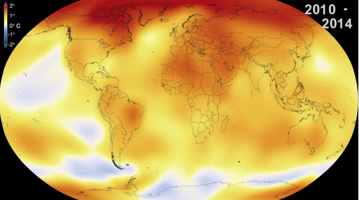 NASA global temperature 2014